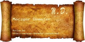 Meczger Demeter névjegykártya
